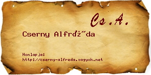Cserny Alfréda névjegykártya